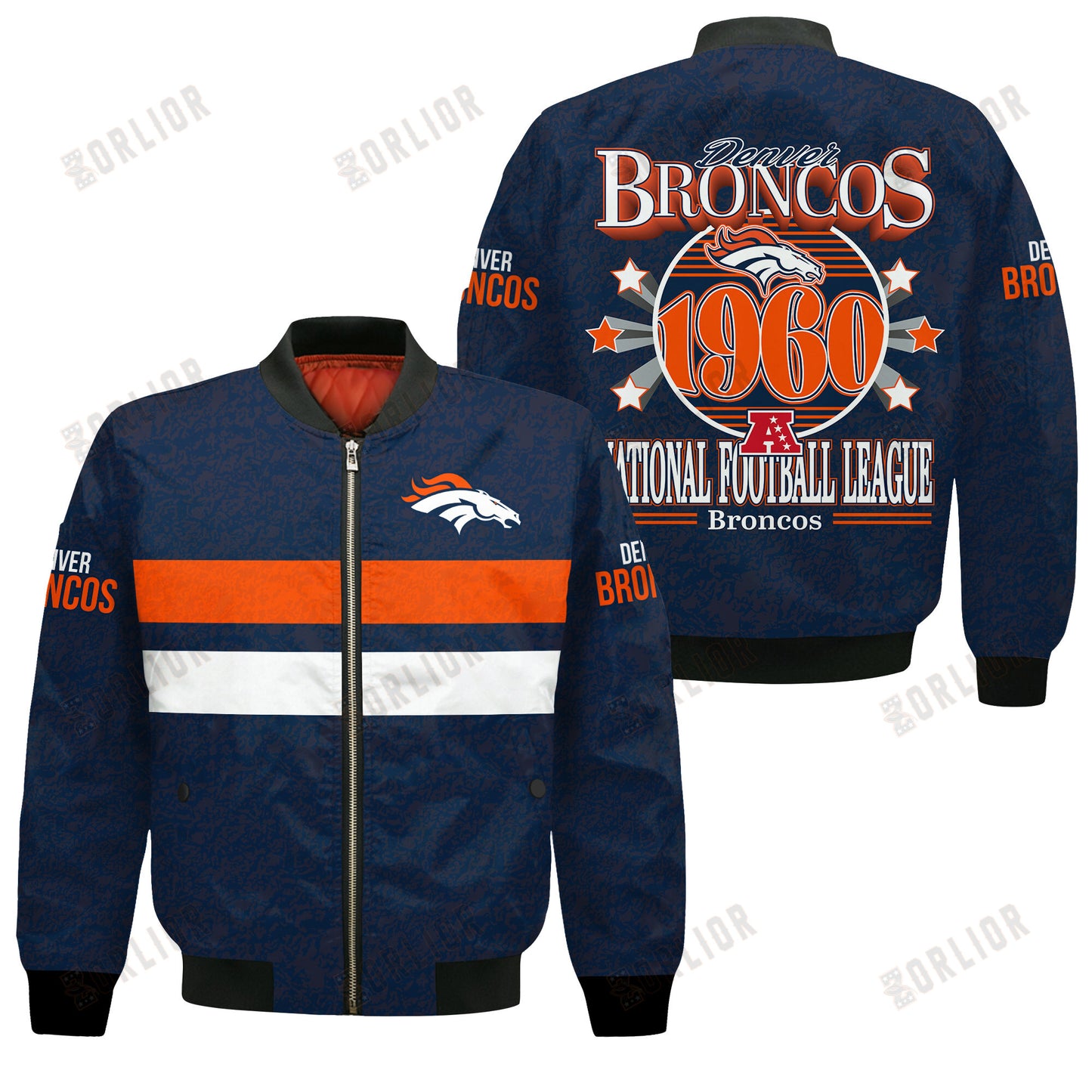 Denver Broncos Football Team 2024 -25 Super Durable Bomber Jacket