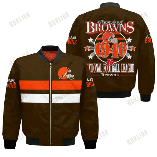 Cleveland Browns Football Team 2024 -25 Super Durable Bomber Jacket
