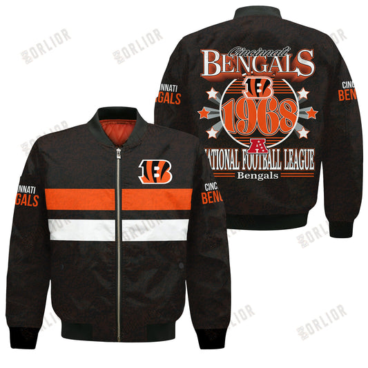 Cincinnati Bengals Football Team 2024 -25 Super Durable Bomber Jacket