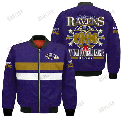 Baltimore Ravens Football Team 2024 -25 Super Durable Bomber Jacket
