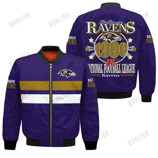 Baltimore Ravens Football Team 2024 -25 Super Durable Bomber Jacket