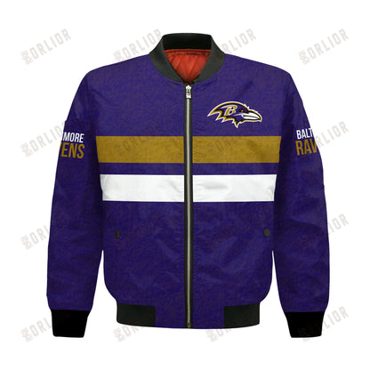 Baltimore Ravens Football Team 2024 -25 Super Durable Bomber Jacket