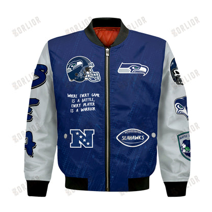 Seattle Seahawks National Football League Conquer Every Field Bomber Jacket