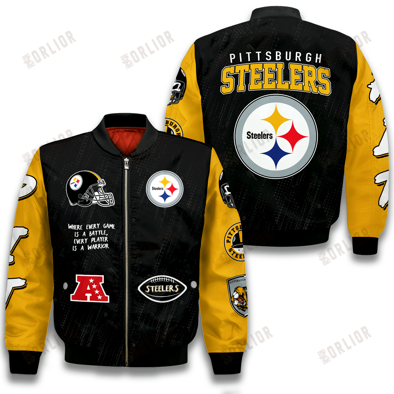 Pittsburgh Steelers National Football League Conquer Every Field Bomber Jacket