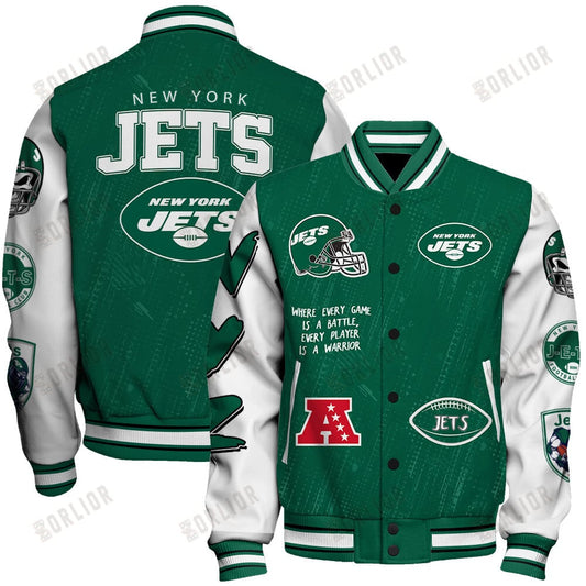 New York Jets National Football League Conquer Every Field Unisex Varsity Jacket