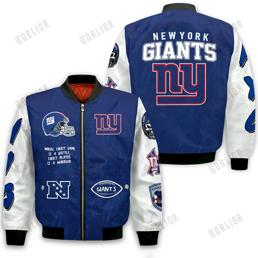 New York Giants National Football League Conquer Every Field Bomber Jacket