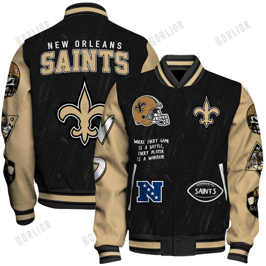 New Orleans Saints National Football League Conquer Every Field Unisex Varsity Jacket