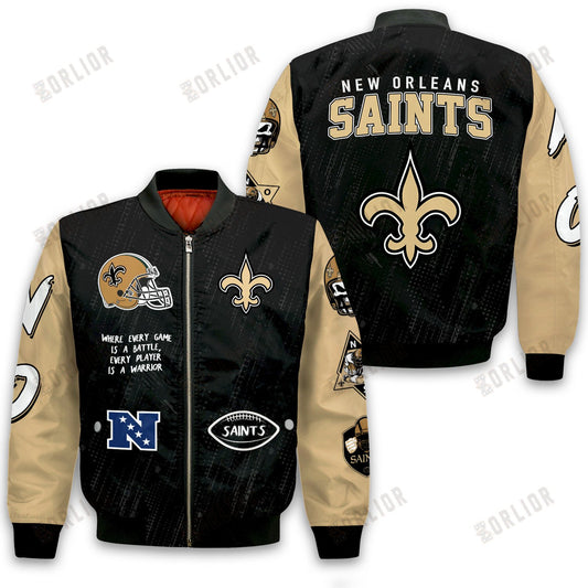 New Orleans Saints National Football League Conquer Every Field Bomber Jacket