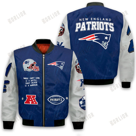 New England Patriots National Football League Conquer Every Field Bomber Jacket