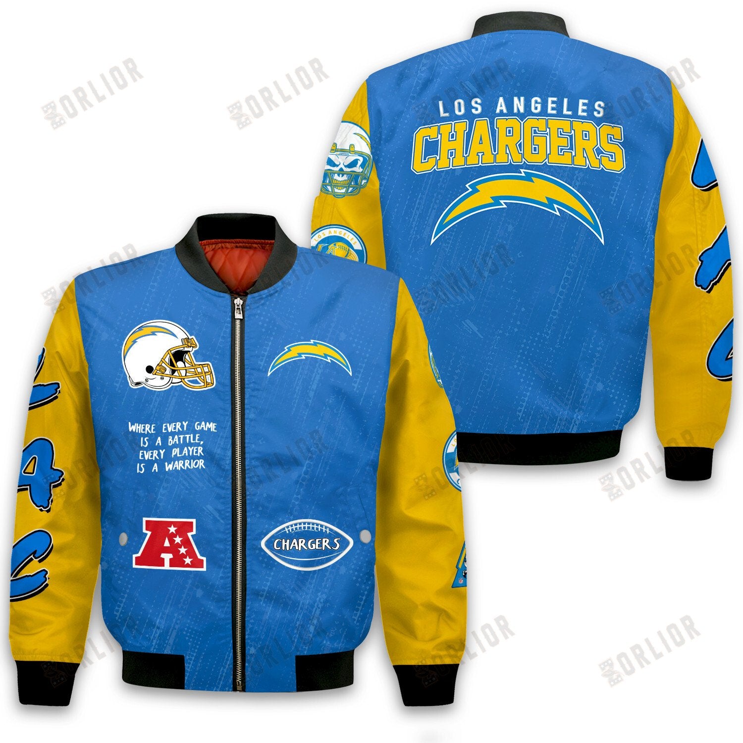 Los Angeles Chargers National Football League Conquer Every Field Bomber Jacket