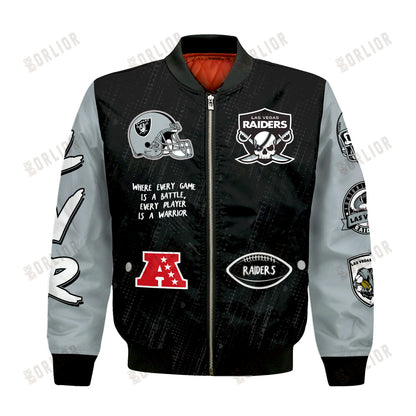 Las Vegas Raiders National Football League Conquer Every Field Bomber Jacket