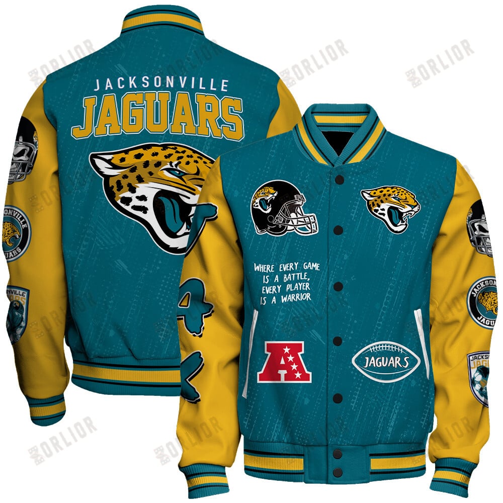 Jacksonville Jaguars National Football League Conquer Every Field Unisex Varsity Jacket