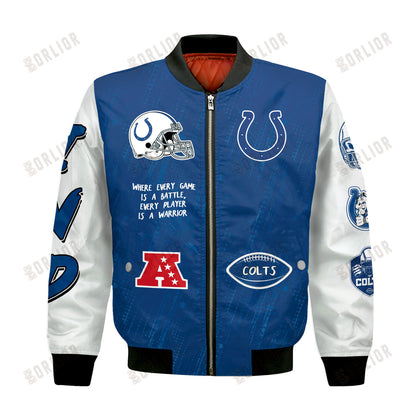 Indianapolis Colts National Football League Conquer Every Field Bomber Jacket