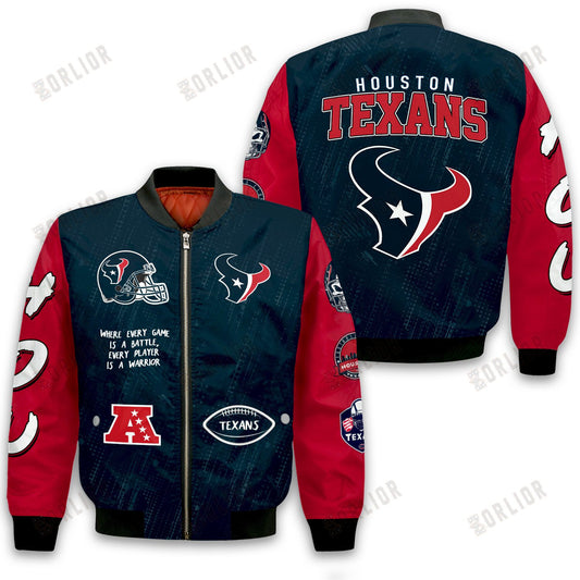 Houston Texans National Football League Conquer Every Field Bomber Jacket