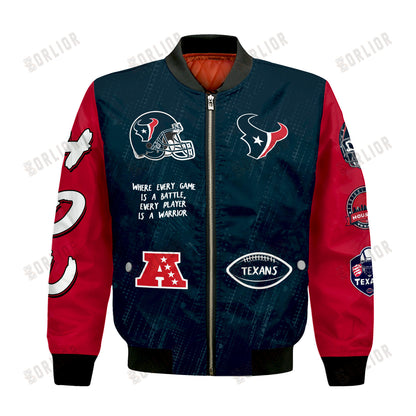 Houston Texans National Football League Conquer Every Field Bomber Jacket