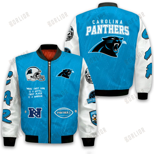 Carolina Panthers National Football League Conquer Every Field Bomber Jacket