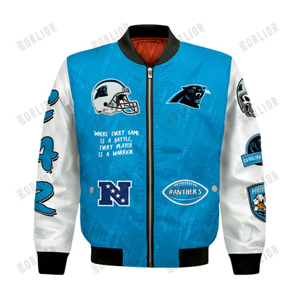 Carolina Panthers National Football League Conquer Every Field Bomber Jacket
