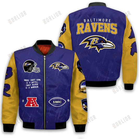 Baltimore Ravens National Football League Conquer Every Field Bomber Jacket