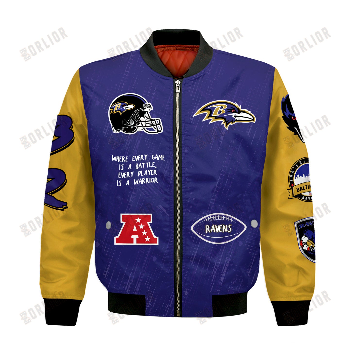 Baltimore Ravens National Football League Conquer Every Field Bomber Jacket