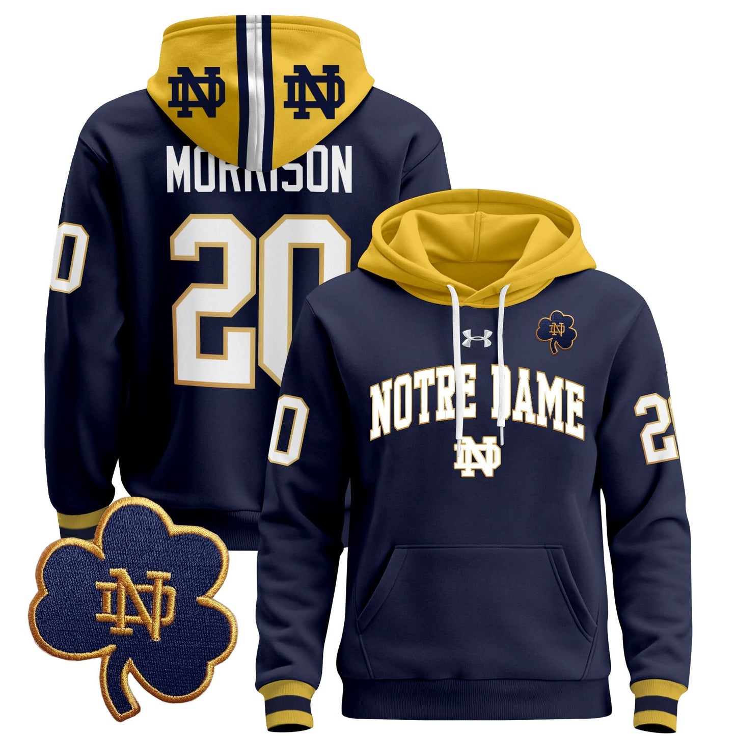 Notre Dame Fighting Irish 2024 Pullover Hoodie V2 - All Stitched