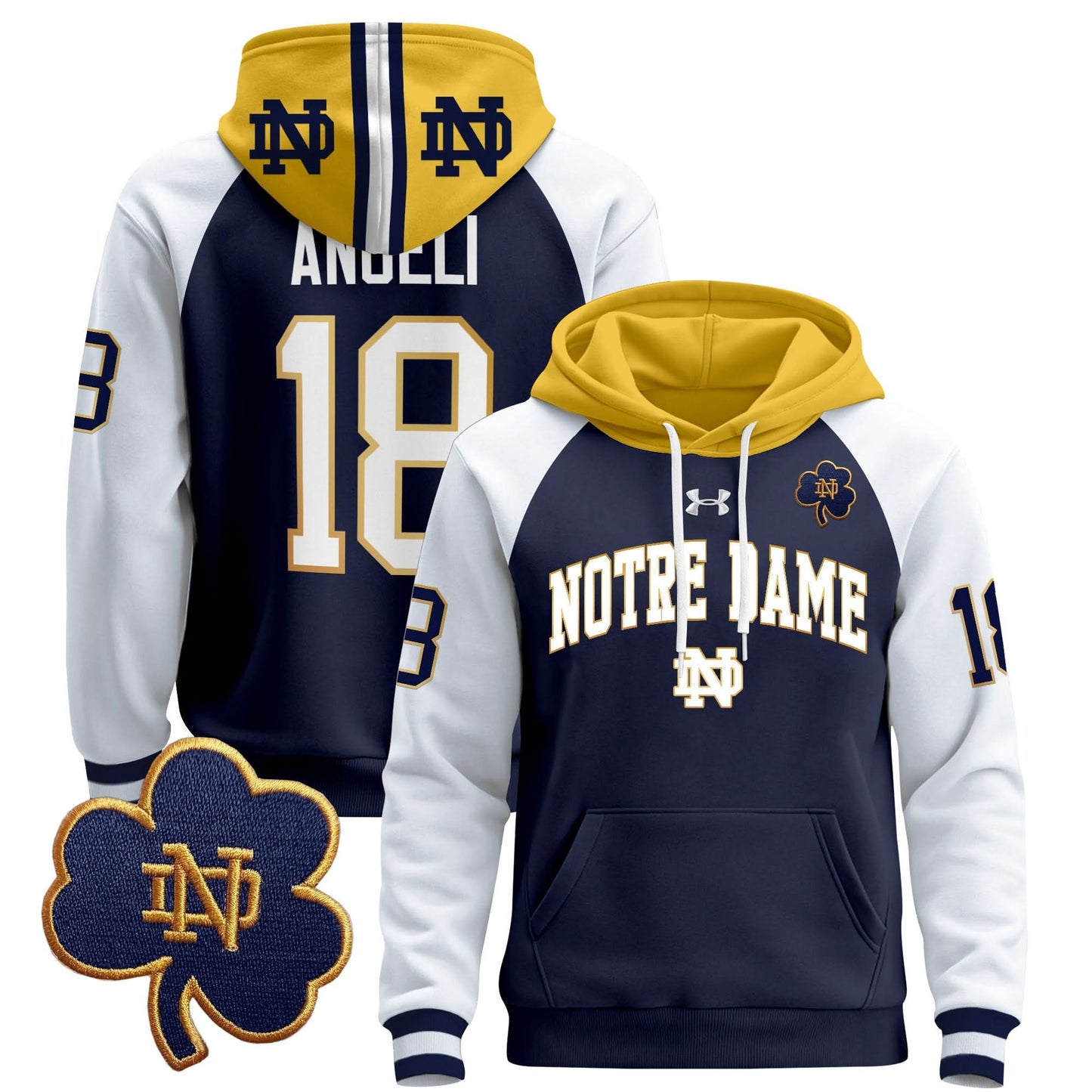 Notre Dame Fighting Irish 2024 Pullover Hoodie V2 - All Stitched