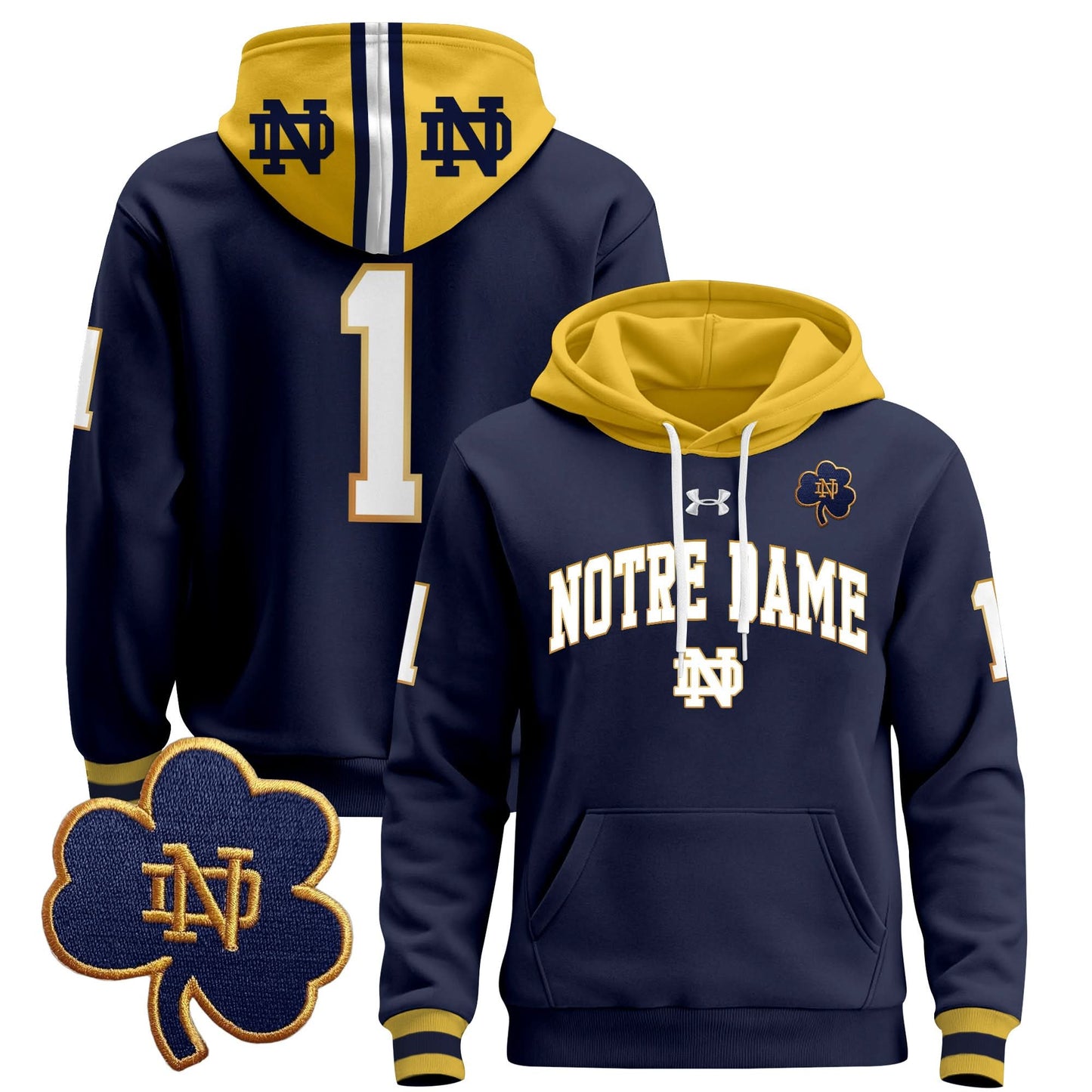 Notre Dame Fighting Irish 2024 Pullover Hoodie V2 - All Stitched