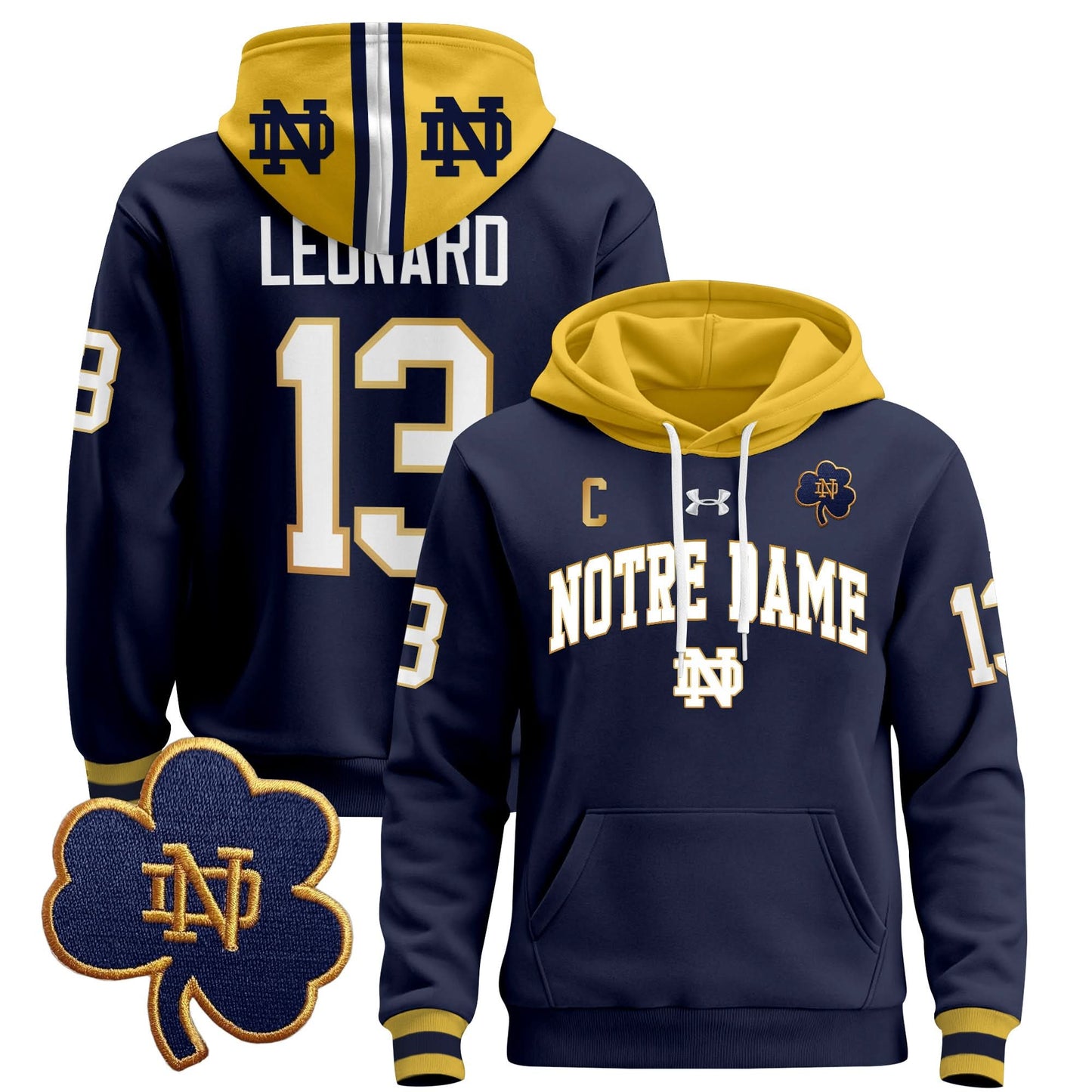 Notre Dame Fighting Irish 2024 Pullover Hoodie V2 - All Stitched