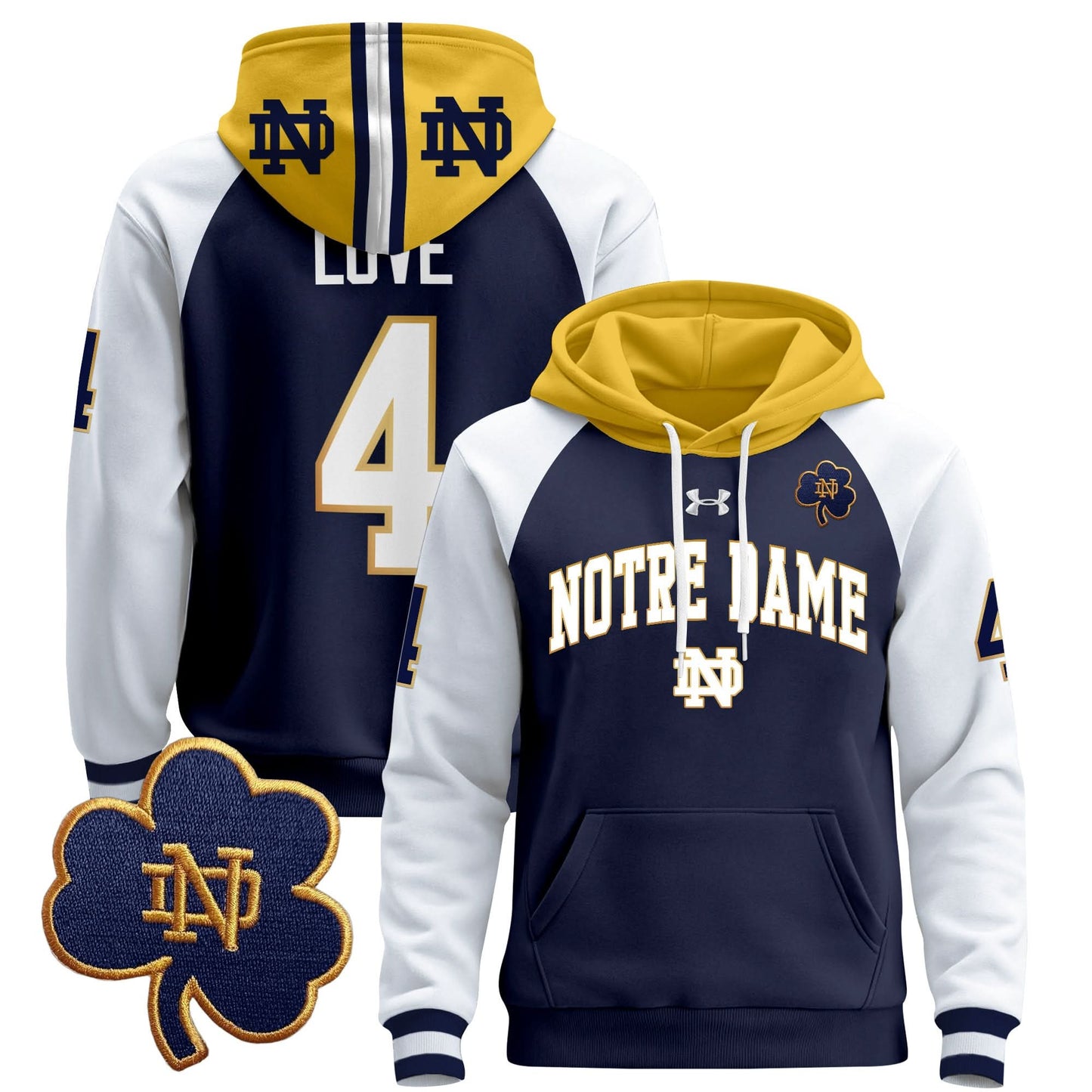 Notre Dame Fighting Irish 2024 Pullover Hoodie V2 - All Stitched