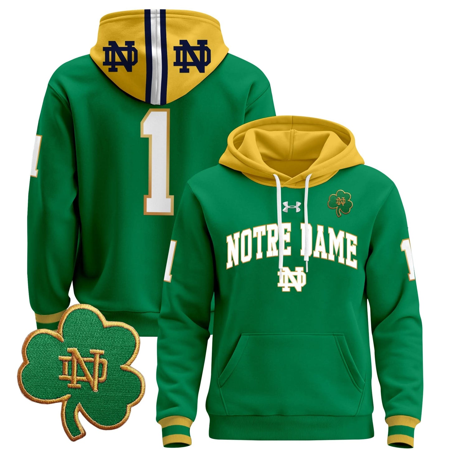 Notre Dame Fighting Irish 2024 Pullover Hoodie V2 - All Stitched