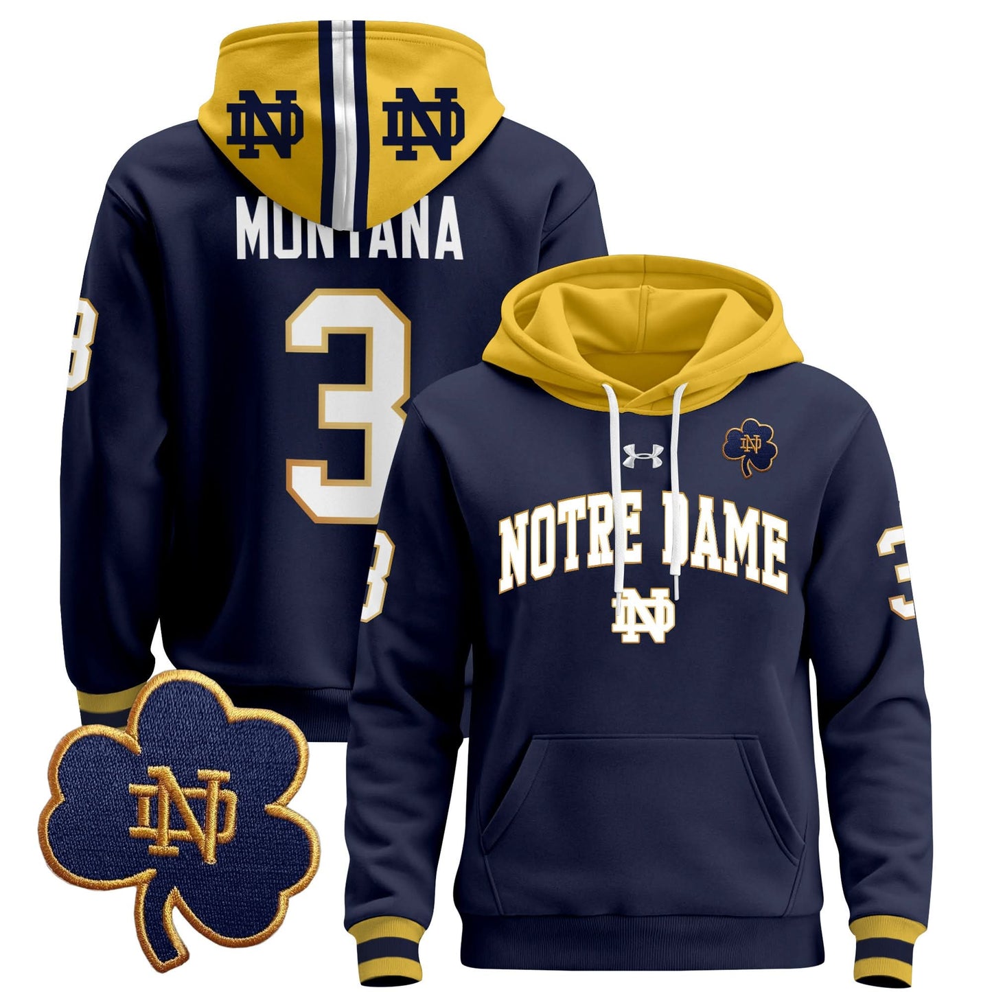 Notre Dame Fighting Irish 2024 Pullover Hoodie V2 - All Stitched