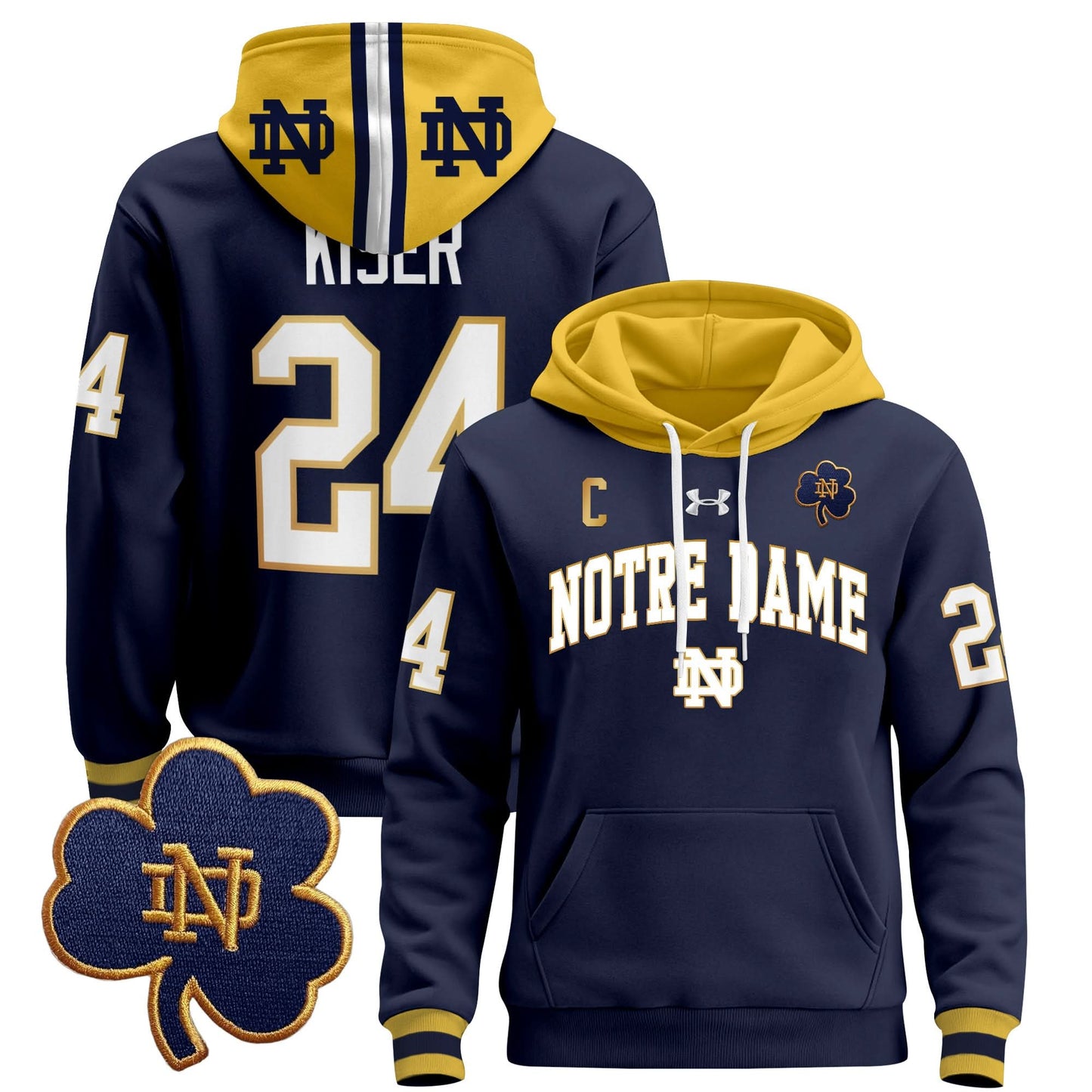 Notre Dame Fighting Irish 2024 Pullover Hoodie V2 - All Stitched