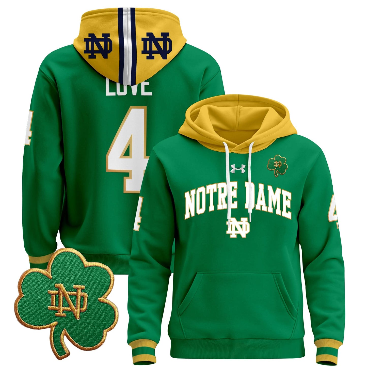Notre Dame Fighting Irish 2024 Pullover Hoodie V2 - All Stitched