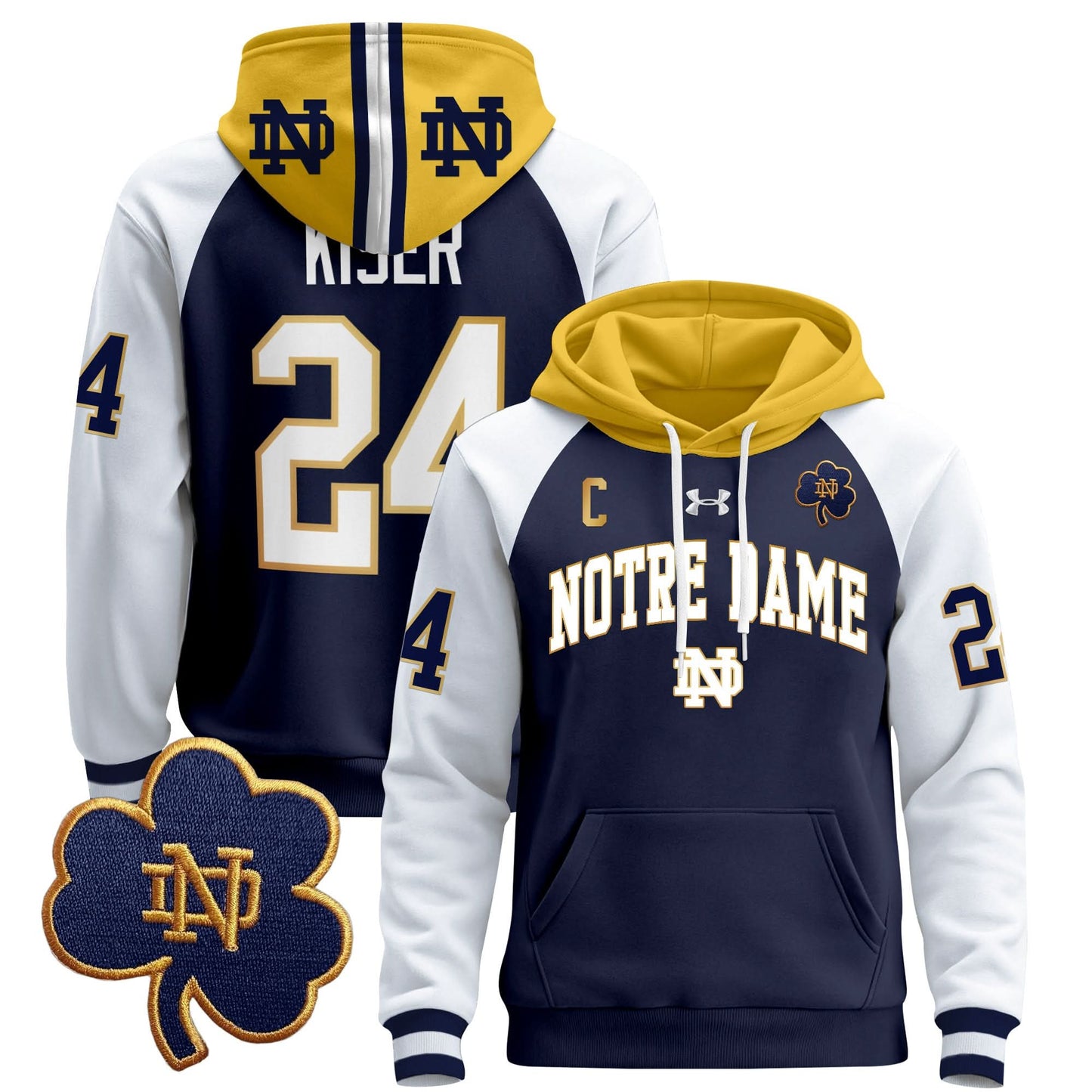 Notre Dame Fighting Irish 2024 Pullover Hoodie V2 - All Stitched