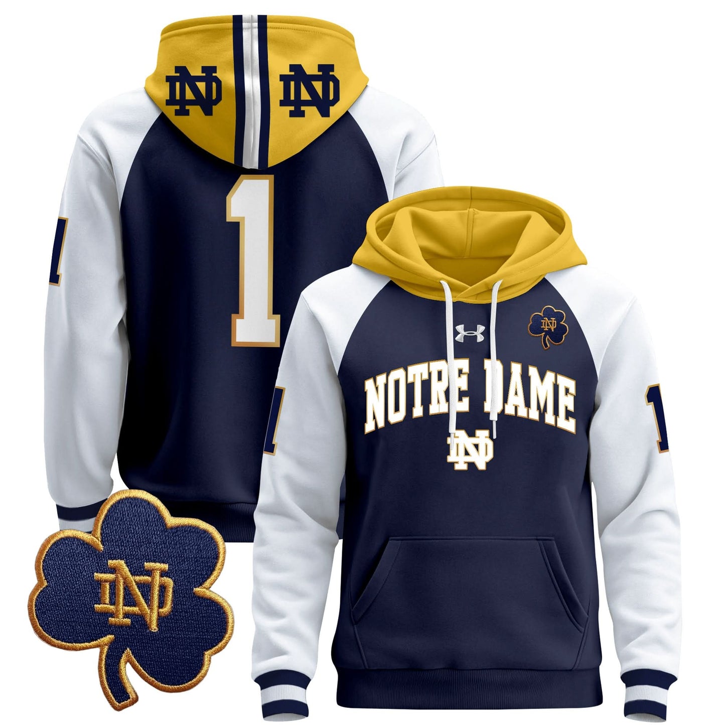 Notre Dame Fighting Irish 2024 Pullover Hoodie V2 - All Stitched