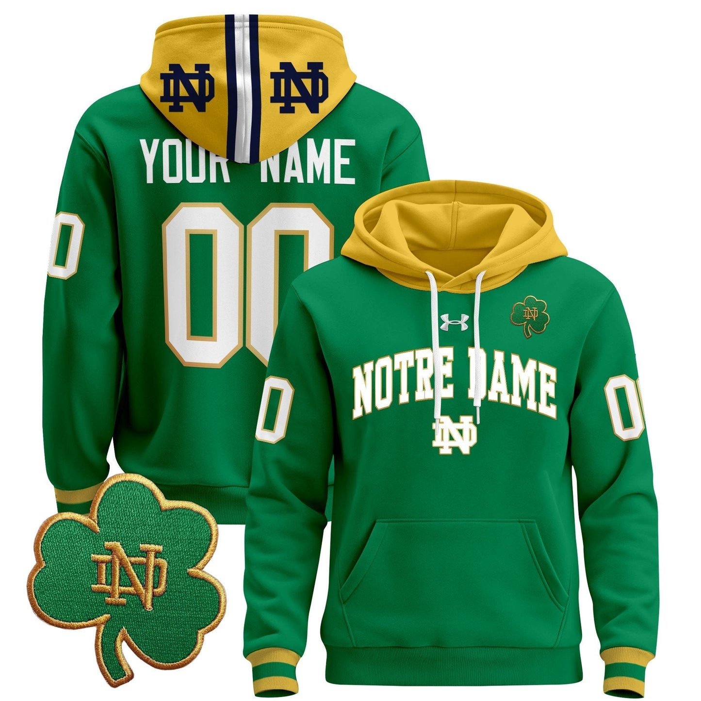 Notre Dame Fighting Irish 2024 Custom Pullover Hoodie V2