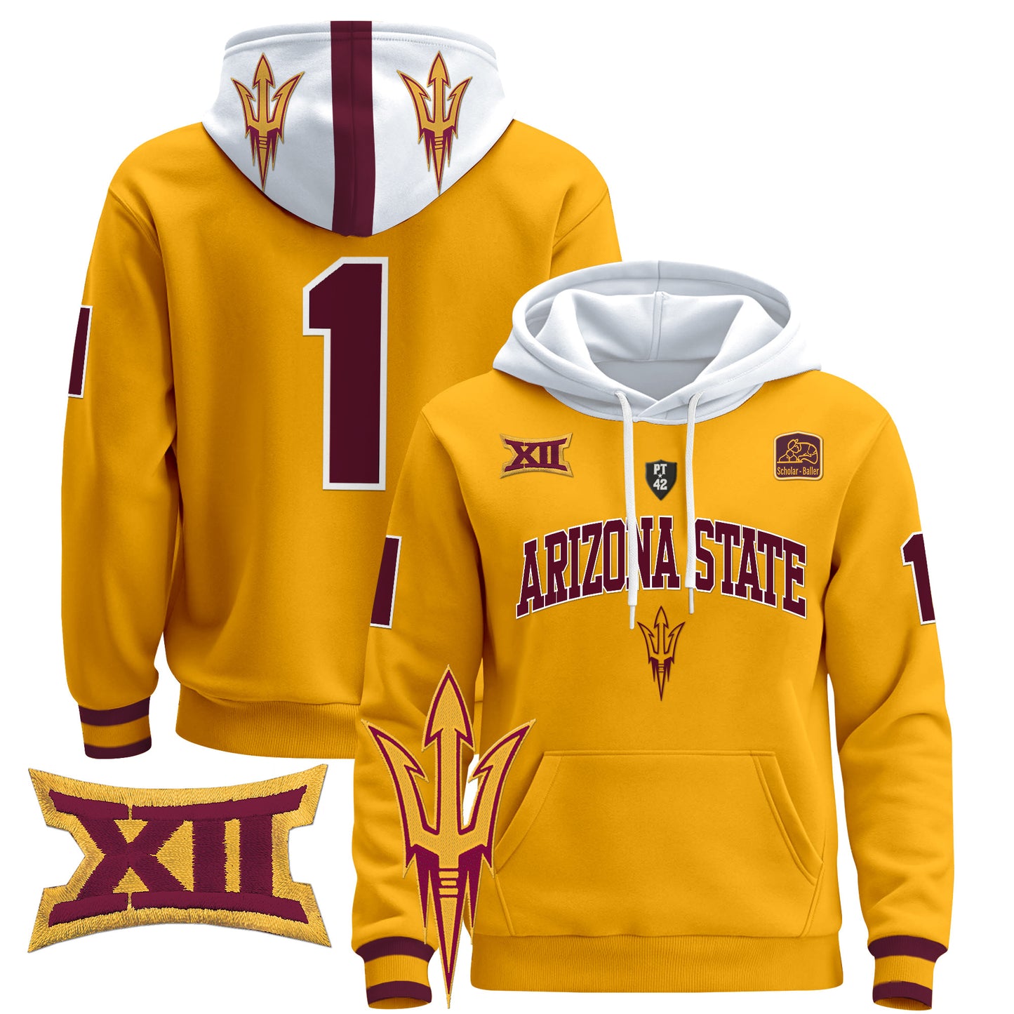 Arizona State Sun Devils 2024 Pullover Hoodie V2 - All Stitched