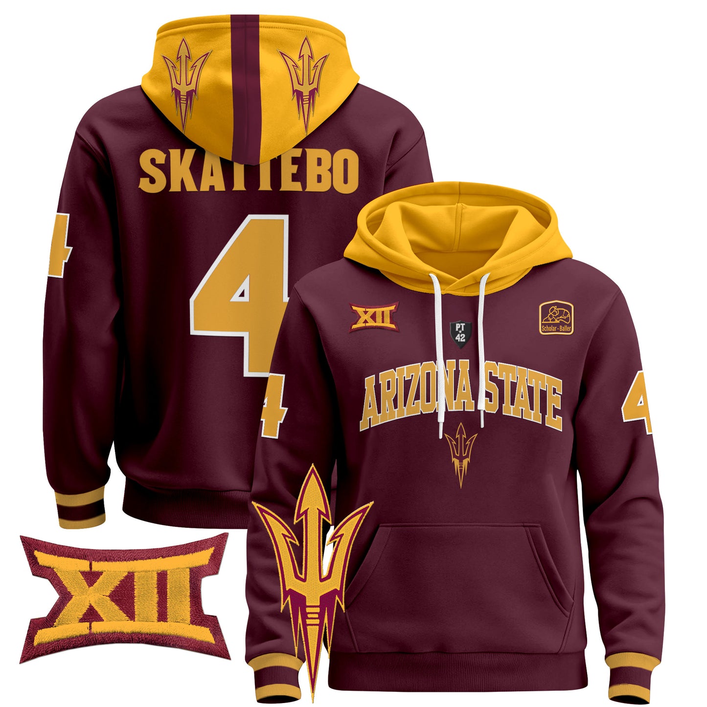 Arizona State Sun Devils 2024 Pullover Hoodie V2 - All Stitched