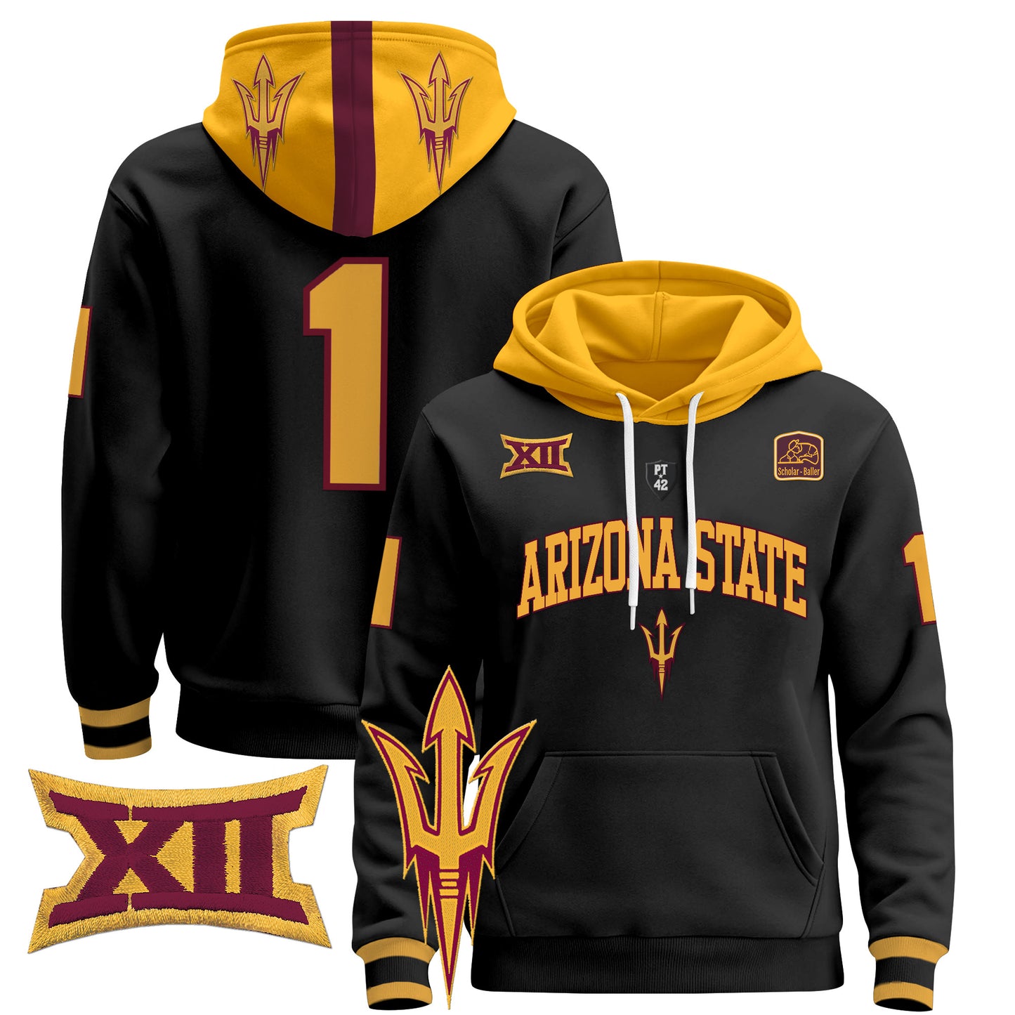 Arizona State Sun Devils 2024 Pullover Hoodie V2 - All Stitched