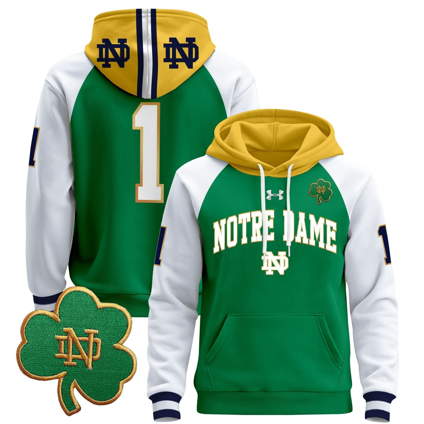 Notre Dame Fighting Irish 2024 Pullover Hoodie V2 - All Stitched