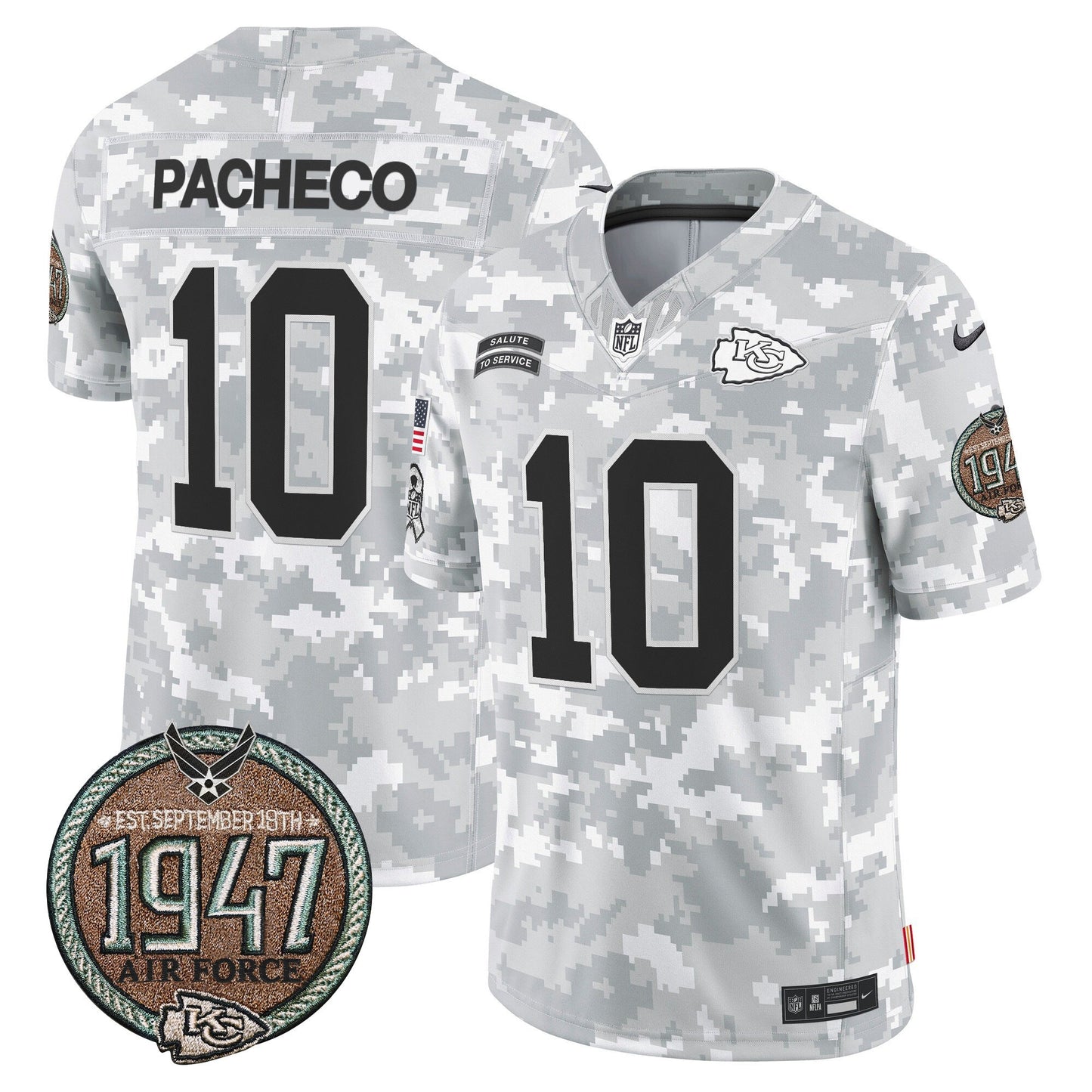 Chiefs 2024 Salute to Service Establishment Year Patch Vapor Limited Jersey - All Stitched