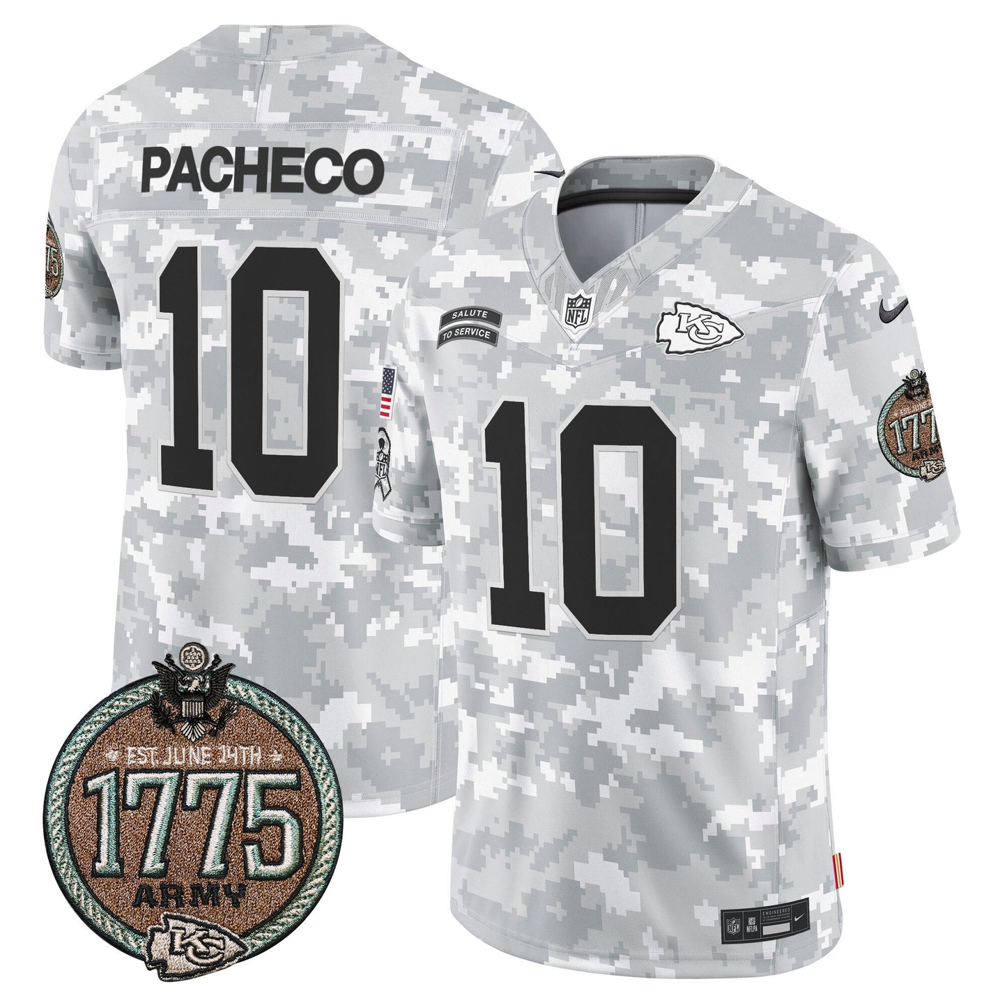 Chiefs 2024 Salute to Service Establishment Year Patch Vapor Limited Jersey - All Stitched