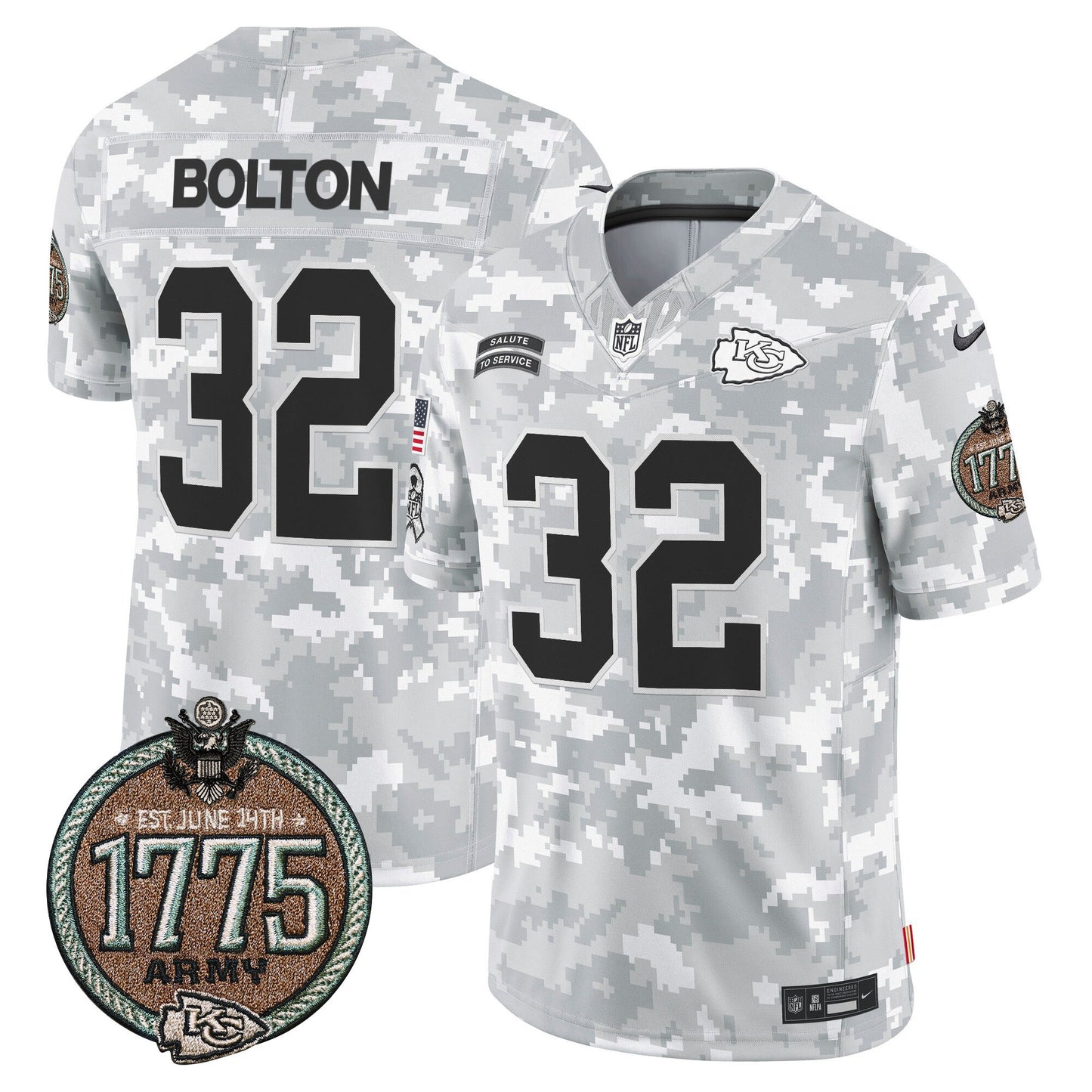 Chiefs 2024 Salute to Service Establishment Year Patch Vapor Limited Jersey - All Stitched