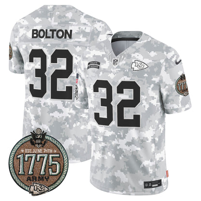 Chiefs 2024 Salute to Service Establishment Year Patch Vapor Limited Jersey - All Stitched