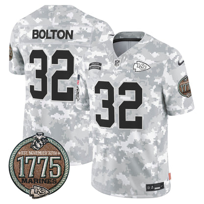 Chiefs 2024 Salute to Service Establishment Year Patch Vapor Limited Jersey - All Stitched