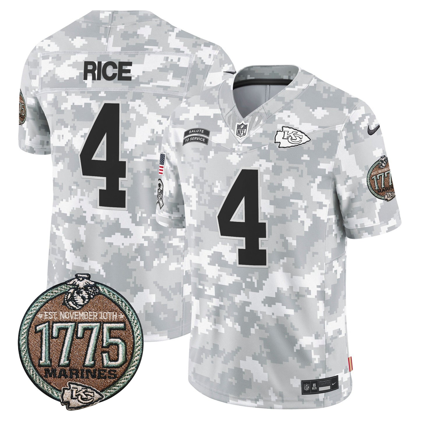 Chiefs 2024 Salute to Service Establishment Year Patch Vapor Limited Jersey - All Stitched