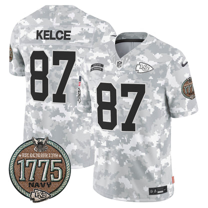 Chiefs 2024 Salute to Service Establishment Year Patch Vapor Limited Jersey - All Stitched