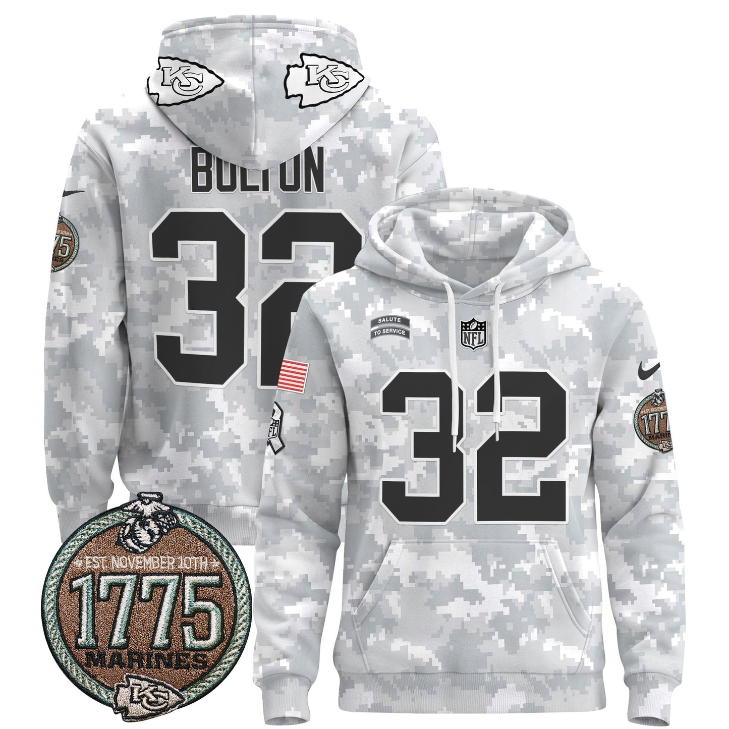 Chiefs 2024 Salute to Service Establishment Year Patch Pullover Hoodie