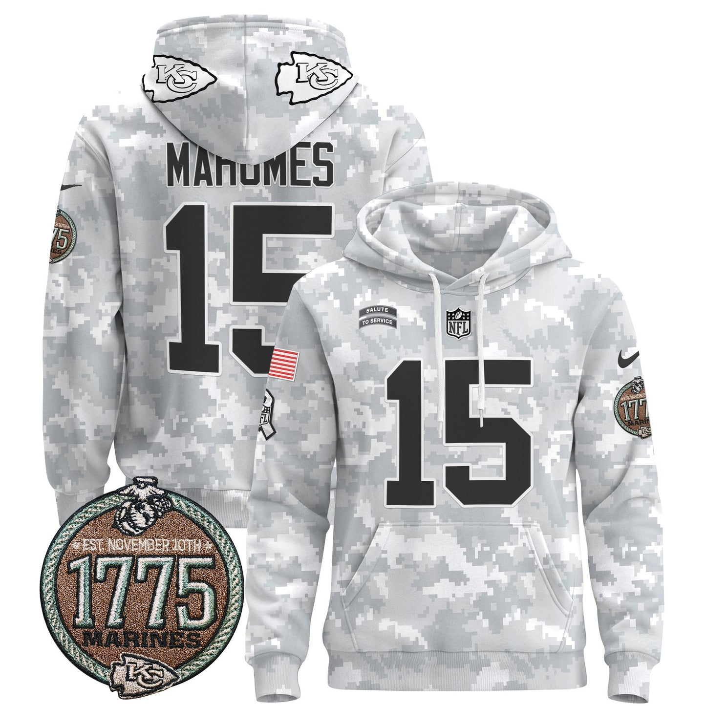 Chiefs 2024 Salute to Service Establishment Year Patch Pullover Hoodie