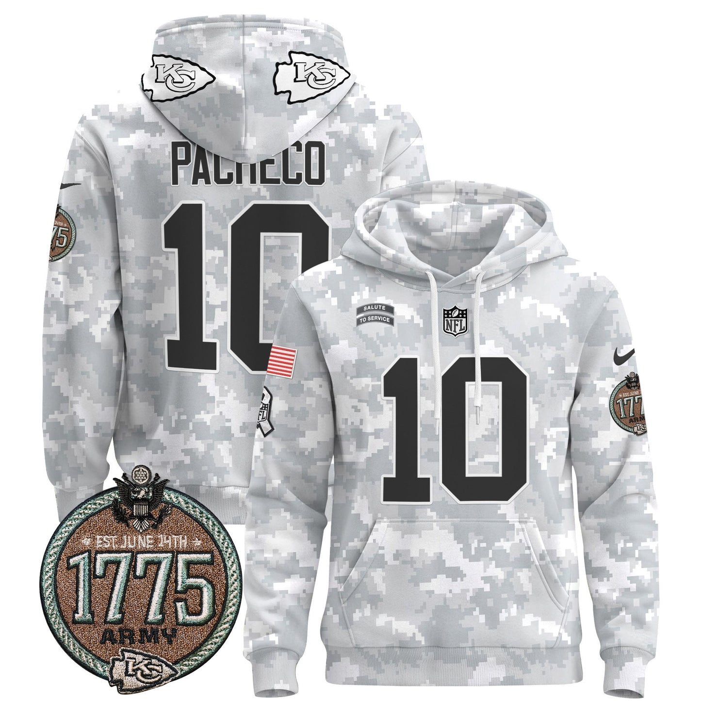 Chiefs 2024 Salute to Service Establishment Year Patch Pullover Hoodie