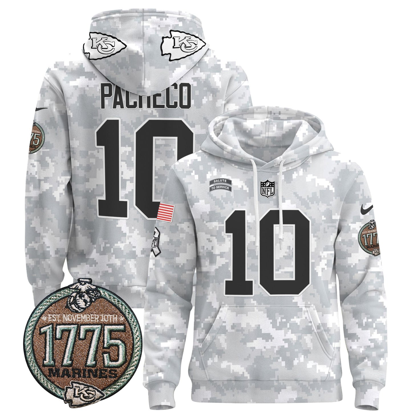 Chiefs 2024 Salute to Service Establishment Year Patch Pullover Hoodie